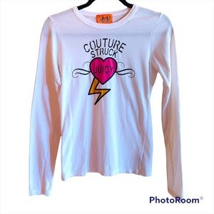 Vintage Juicy Couture Struck White Long Sleeve T-shirt with a lighting Bolt